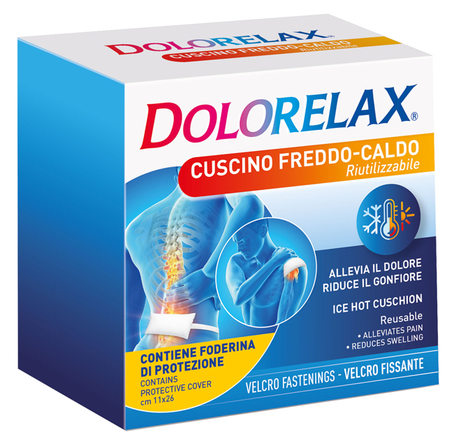 DOLORELAX ICE HOT CUSCINO RIUTILIZZABILE CON VELCRO FISSANTE 11X26 CM - Farmacia De Pasquale