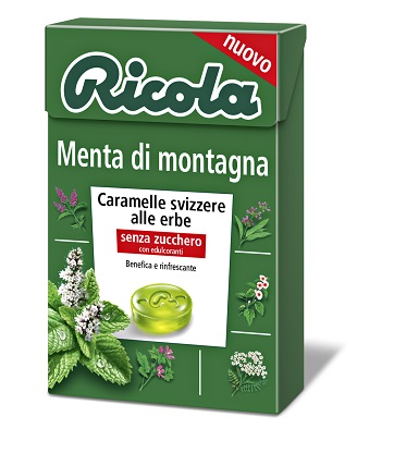 RICOLA MENTA DI MONTAGNA SENZA ZUCCHERO 50 G - Farmacia De Pasquale