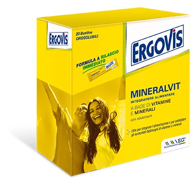 ERGOVIS MINERALVIT 20 BUSTE OROSOLUBILI 30 G - Farmacia De Pasquale
