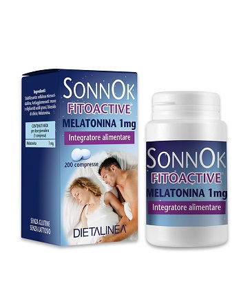 SONNOK FITOACTIVE MELATONINA 1MG 200 COMPRESSE DIETALINEA - Farmacia De Pasquale