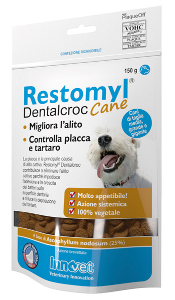 RESTOMYL DENTALCROC CANI TAGLIA MEDIA GRANDE E GIGANTE BUSTA 150 G - Farmacia De Pasquale