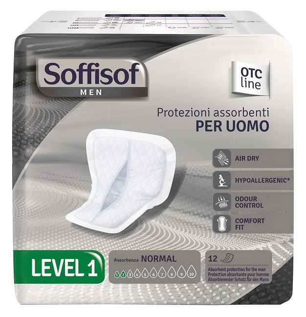 PANNOLONE PER INCONTINENZA SAGOMATO SOFFISOF MEN LEVEL 1 12 PEZZI - Farmacia De Pasquale