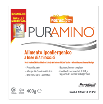 NUTRAMIGEN PURAMINO BARATTOLO 400 G - Farmacia De Pasquale