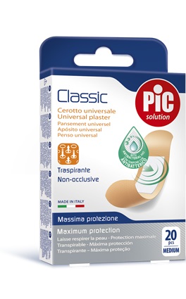 CEROTTO PIC CLASSIC 19X72 MM ANTIBATTERICO 20 PEZZI - Farmacia De Pasquale