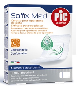 CEROTTO PIC SOFFIX MED IN TNT CON TAMPONE CENTRALE ASSORBENTE STERILE MONOUSO STERILE 25X10 CM ANTIBATTERICO 3 PEZZI - Farmacia De Pasquale
