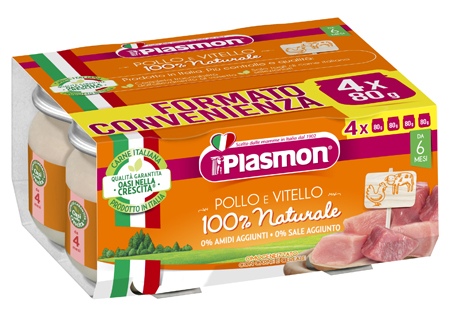 PLASMON OMOGENEIZZATO POLLO VITELLO 4 PEZZI 80 G - Farmacia De Pasquale