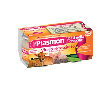 PLASMON OMOGENEIZZATO VITELLO - PROSCIUTTO 4 X 80 G - Farmacia De Pasquale
