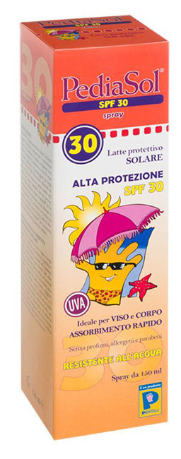 PEDIASOL SPF 30 LATTE SOLARE SPRAY 150 ML - Farmacia De Pasquale