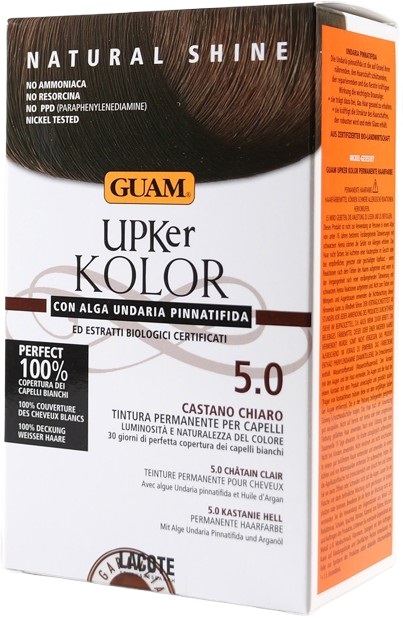 GUAM UPKER KOLOR TINTA CAPELLI 5,0 CASTANO CHIARO CON ALGA UNDARIA PINNATIFIDA - Farmacia De Pasquale