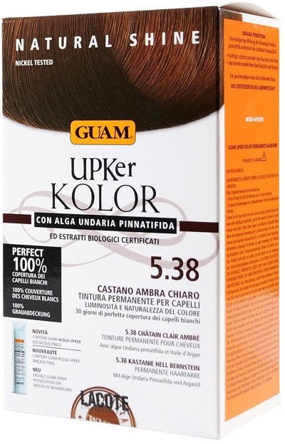 GUAM UPKER KOLOR TINTA CAPELLI 5,38 CASTANO AMBRA CHIARO CON ALGA UNDARIA PINNATIFIDA - Farmacia De Pasquale