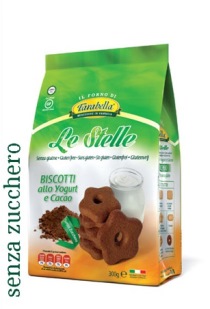 FARABELLA BISCOTTI LE STELLE ALLO YOGURT E CACAO SENZA ZUCCHERO 300 G - Farmacia De Pasquale