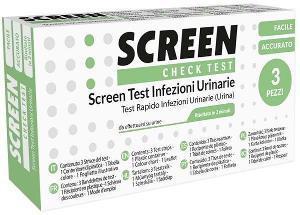 SCREEN TEST LEUCOCITI SANGUE NITRITO E PROTEINA URINA SCREEN TEST INFEZIONI VIE URINARIE 3 PEZZI - Farmacia De Pasquale