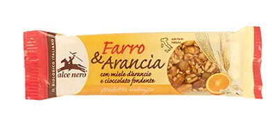 BARRETTA AL FARRO/ARANCIA BIO ALCE NERO 22 G - Farmacia De Pasquale