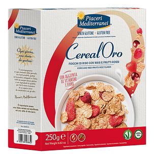 PIACERI MEDITERRANEI CEREALORO FIOCCHI DI RISO CON MAIS E FRUTTI ROSSI 250 G - Farmacia De Pasquale