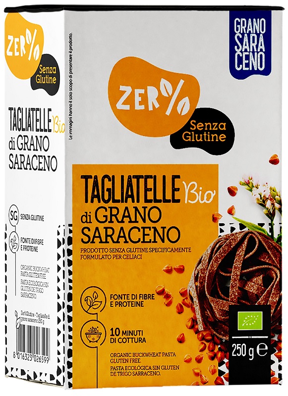 ZERO% GLUTINE TAGLIATELLE A NIDO DI GRANO SARACENO INTEGRALESENZA GLUTINE BIO 250 G - Farmacia De Pasquale