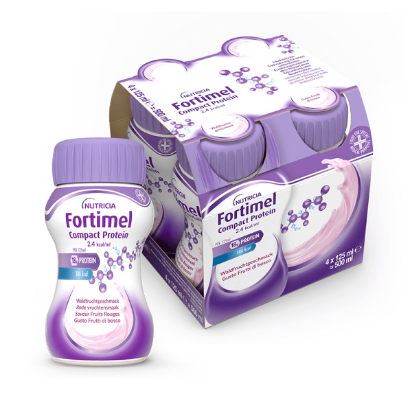 NUTRICIA FORTIMEL COMPACT PROTEIN GUSTO FRUTTI DI BOSCO 4 BOTTIGLIE DA 125 ML - Farmacia De Pasquale