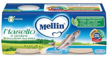 MELLIN OMOGENEIZZATO NASELLO 2 X 80 G - Farmacia De Pasquale