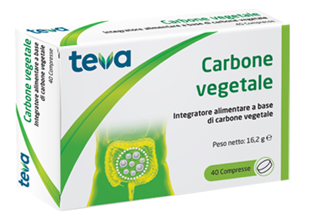 CARBONE VEGETALE TEVA 40 COMPRESSE 16,2 G - Farmacia De Pasquale