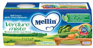 MELLIN OMOGENEIZZATO VERDURE MISTE 2 X 80 G - Farmacia De Pasquale