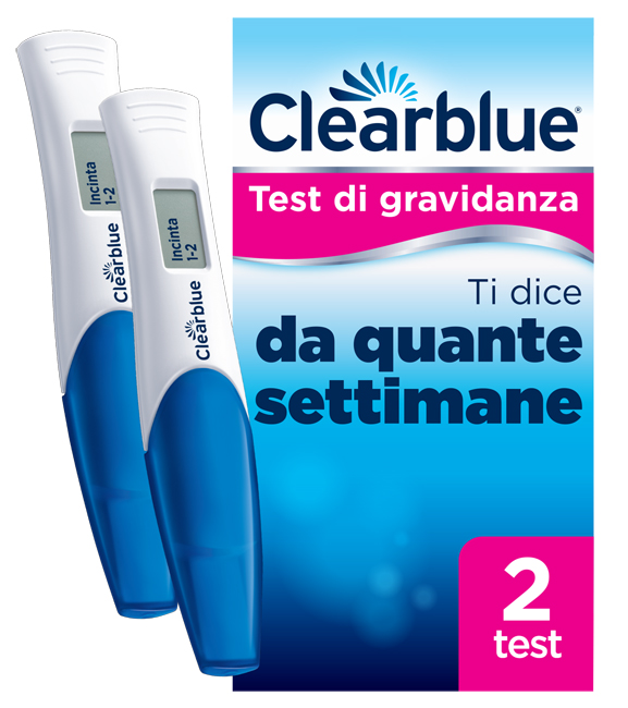 TEST DI GRAVIDANZA CLEARBLUE CON INDICATORE DELLE SETTIMANE 2 PEZZI - Farmacia De Pasquale