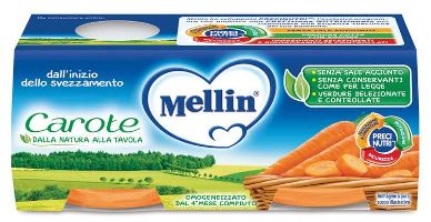 MELLIN OMOGENEIZZATO CAROTE 2 X 80 G - Farmacia De Pasquale