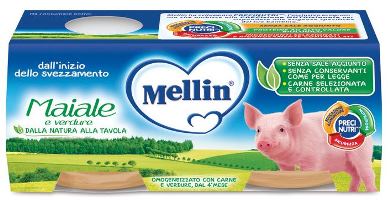 MELLIN OMOGENEIZZATO MAIALE CON VERDURE 2 PEZZI X 80 G - Farmacia De Pasquale