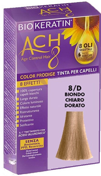 BIOKERATIN ACH8 COLOR PRODIGE 8/D BIONDO CHIARO DORATO - Farmacia De Pasquale
