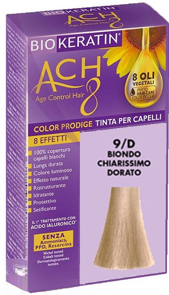 BIOKERATIN ACH8 COLOR PRODIGE 9/D BIONDO CHIARISSIMO DORATO - Farmacia De Pasquale