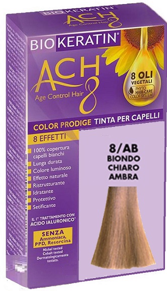 BIOKERATIN ACH8 COLOR PRODIGE 8/AB BIONDO CHIARO AMBRA - Farmacia De Pasquale