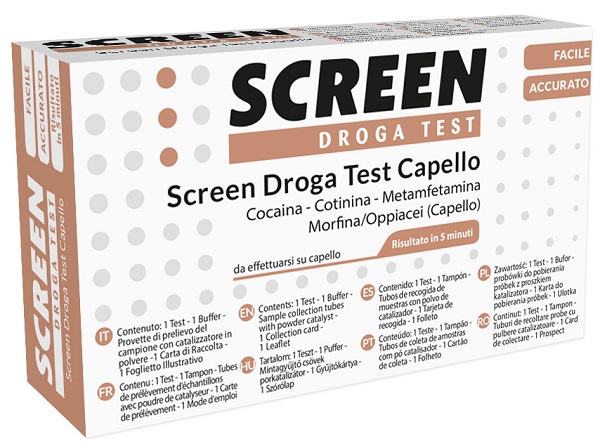 SCREEN DROGA TEST 4 SOSTANZE TRAMITE CAPELLI TEST ANTIDROGA CAPELLO - Farmacia De Pasquale