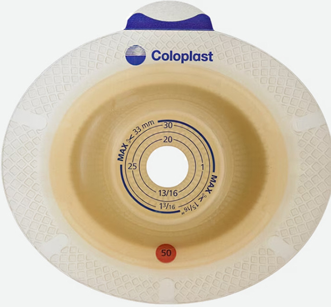 PLACCA PER UROSTOMIA SISTEMA A 2 PEZZI SENSURA XPRO CONVEX LIGHT FORO RITAGLIABILE 15-33MM FLANGIA 50MM 5 PEZZI - Farmacia De Pasquale