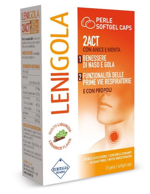 LENIGOLA 20 PERLE SOFTGEL CAPS LIQUIRIZIA - Farmacia De Pasquale