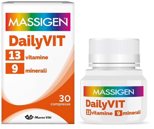 MASSIGEN DAILYVIT 12 VITAMINE 11 MINERALI 30 COMPRESSE RIVESTITE - Farmacia De Pasquale