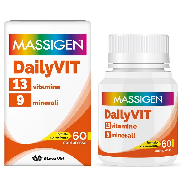 MASSIGEN DAILYVIT 12 VITAMINE 11 MINERALI 60 COMPRESSE RIVESTITE - Farmacia De Pasquale