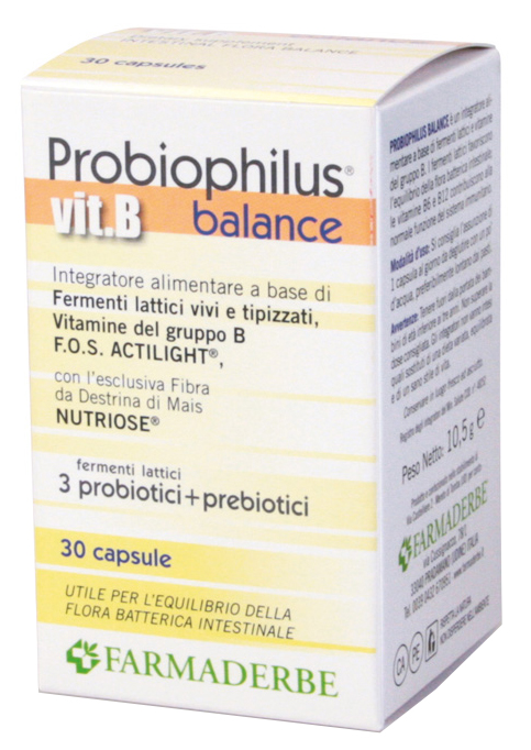 PROBIOPHILUS VIT B BALANCE 30 CAPSULE - Farmacia De Pasquale