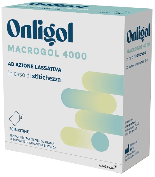 ONLIGOL MACROGOL 4000 20 BUSTINE 10 G SENZA ZUCCHERO - Farmacia De Pasquale