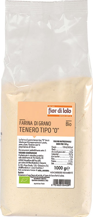 FARINA FINE DI GRANO TENERO 0 BIOLOGICO 1000 G - Farmacia De Pasquale