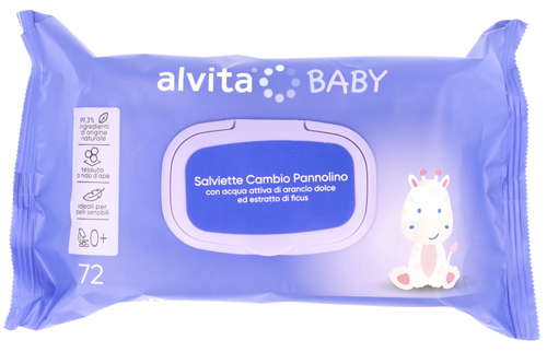 ALVITA BABY SALVIETTE CAMBIO PANNOLINO 72 PEZZI - Farmacia De Pasquale