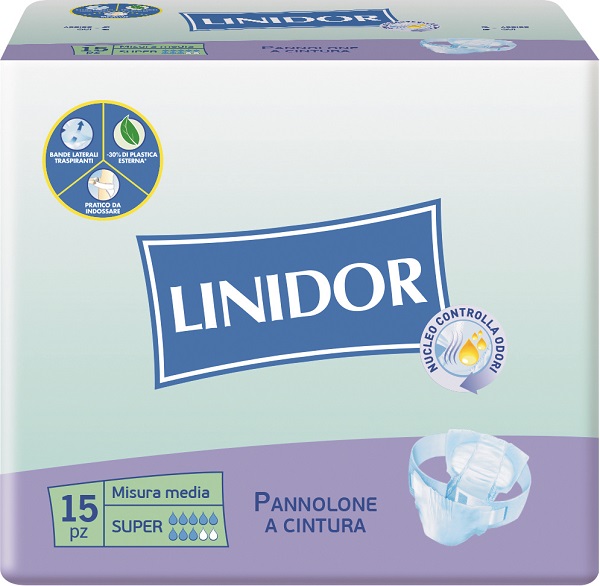 PANNOLONE LINIDOR SUPER PANNOLINO A CINTURA MM 15 PEZZI - Farmacia De Pasquale