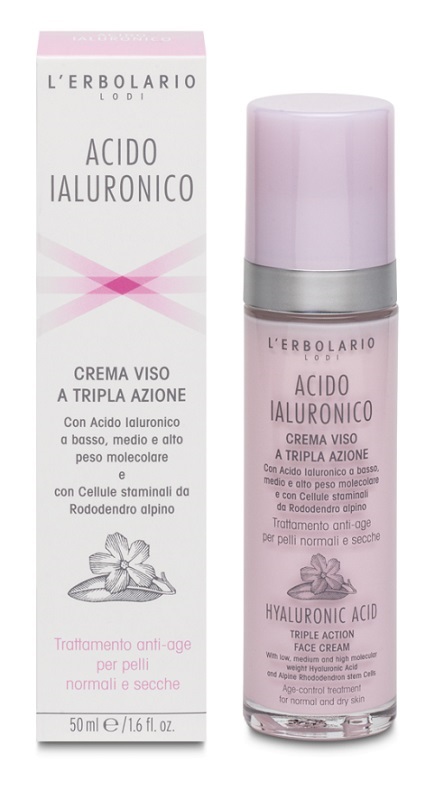 ACIDO IALURONICO CREMA VISO A TRIPLA AZIONE TRATTAMENTO ANTIAGE PELLI NORMALI E SECCHE 50 ML - Farmacia De Pasquale