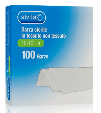 ALVITA GARZA STERILE IN TESSUTO NON TESSUTO 10X10CM 100 PEZZI - Farmacia De Pasquale