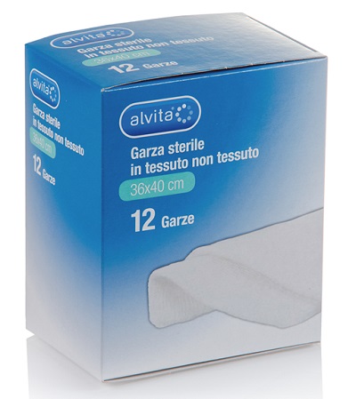 ALVITA GARZA STERILE IN TESSUTO NON TESSUTO 36X40CM 12 PEZZI - Farmacia De Pasquale
