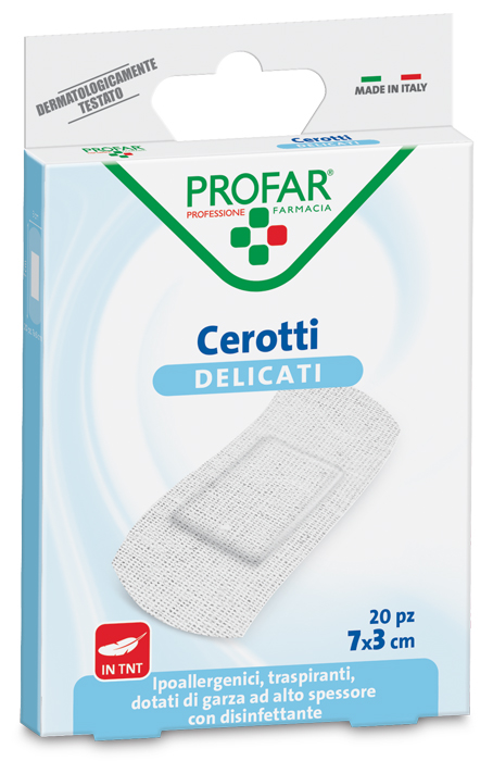 CEROTTO TESSUTO NON TESSUTO DELICATO GRANDI 7X3 CM 20 PEZZI PROFAR - Farmacia De Pasquale