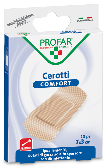 CEROTTO COMFORT GRANDE 7X3 CM 20 PEZZI PROFAR - Farmacia De Pasquale