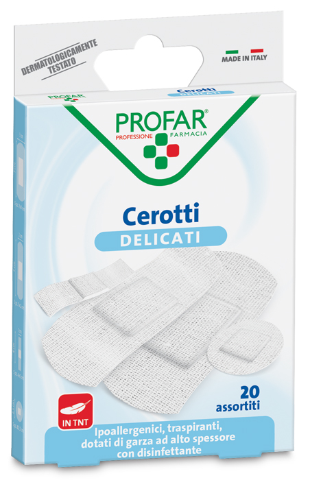 CEROTTO TESSUTO NON TESSUTO DELICATO ASSORTITI 20 PEZZI PROFAR - Farmacia De Pasquale