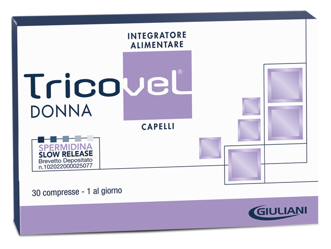 TRICOVEL DONNA INTEGRATORE ALIMENTARE CON NUTRIENTI SPECIFICI PER CAPELLI 30 COMPRESSE - Farmacia De Pasquale