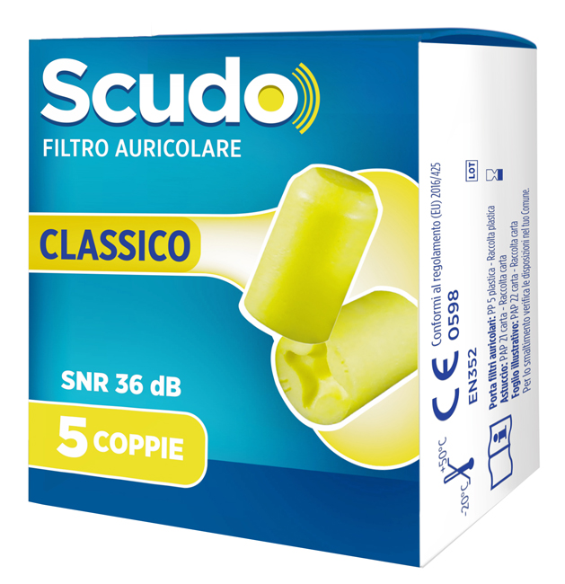 SCUDO FILTRO AURICOLARE CLASSICO SNR 36 DB 7-12MM 5 PAIA - Farmacia De Pasquale