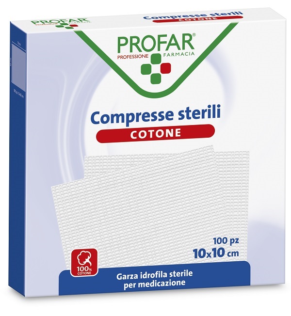 GARZA IDROFILA PROFAR COMPRESSA STERILE 10X10 CM 100 PEZZI - Farmacia De Pasquale