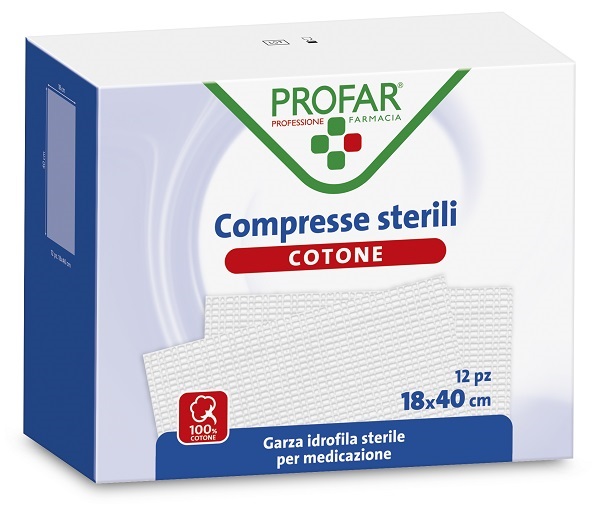 GARZA IDROFILA PROFAR COMPRESSA STERILE 18X40 CM 12 PEZZI - Farmacia De Pasquale