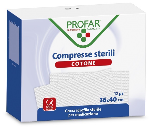 GARZA IDROFILA PROFAR COMPRESSA STERILE 36X40 CM 12 PEZZI - Farmacia De Pasquale